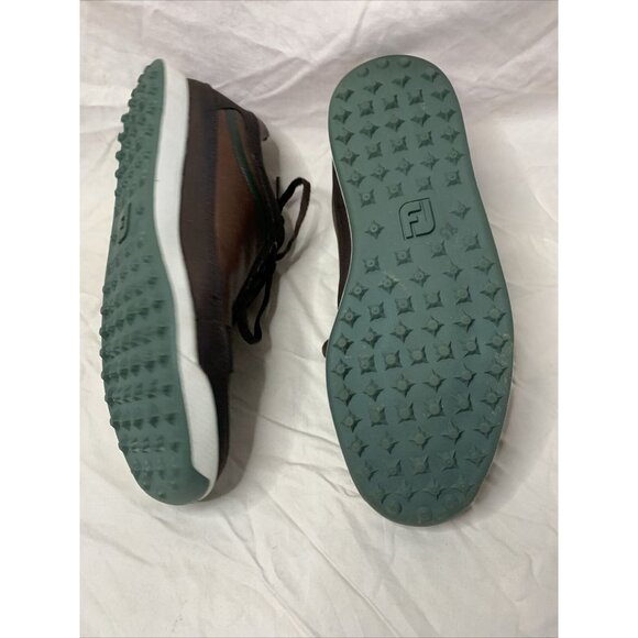 FOOTJOY FJ Contour Men\'s Size 8 M US Brown Leather Spikeless Golf Shoes 54275
